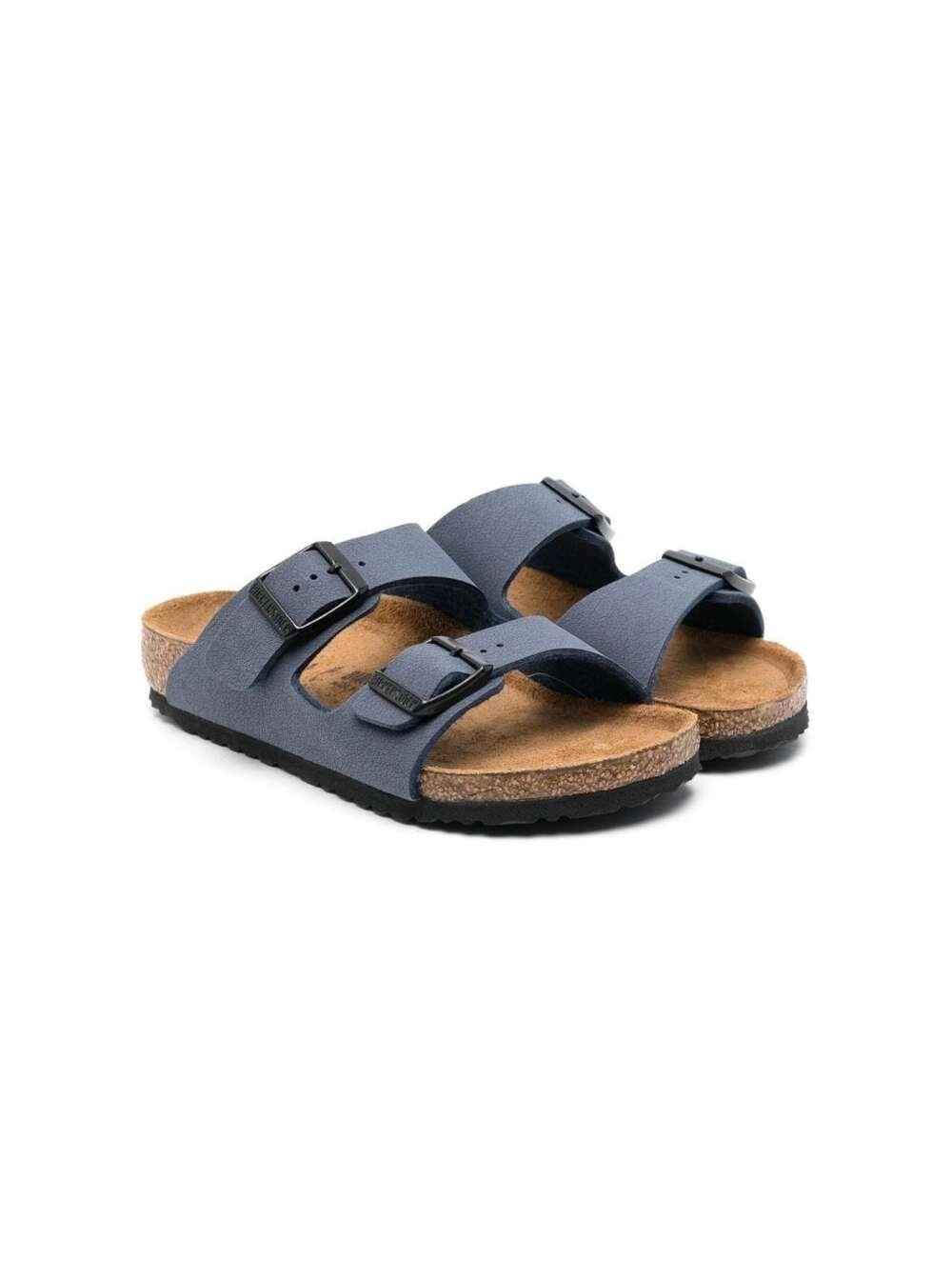 Birkenstock kids Sandali 'Arizona' con Logo Inciso in Eco Pelle Blu Navy Bambino