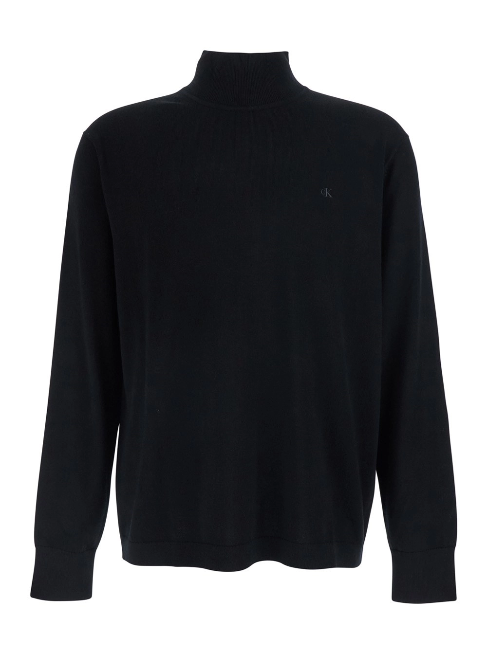 Calvin klein Maglia con Collo alto e maniche lunghe in Lana Nera Uomo