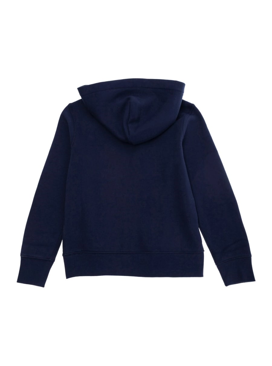 Polo ralph lauren kids Felpa con Cappuccio Fisso e Ricamo Cavallino sul Fronte in Misto Cotone Blu Bambino, view 2