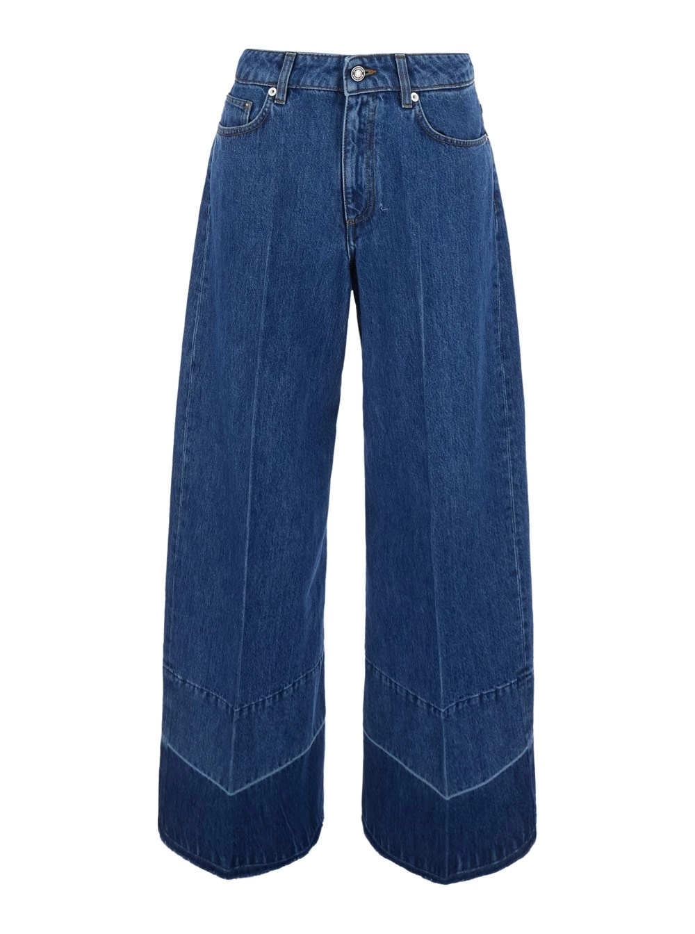 Givenchy Jeans con gamba ampia e orlo a taglio vivo in denim blu donna