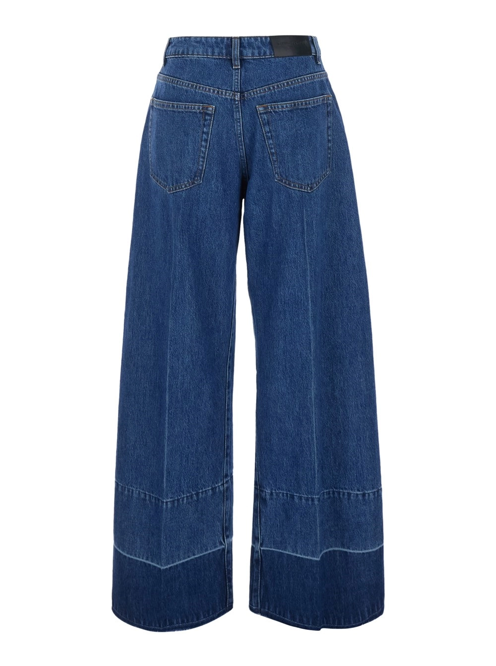 Givenchy Jeans con gamba ampia e orlo a taglio vivo in denim blu donna, view 2