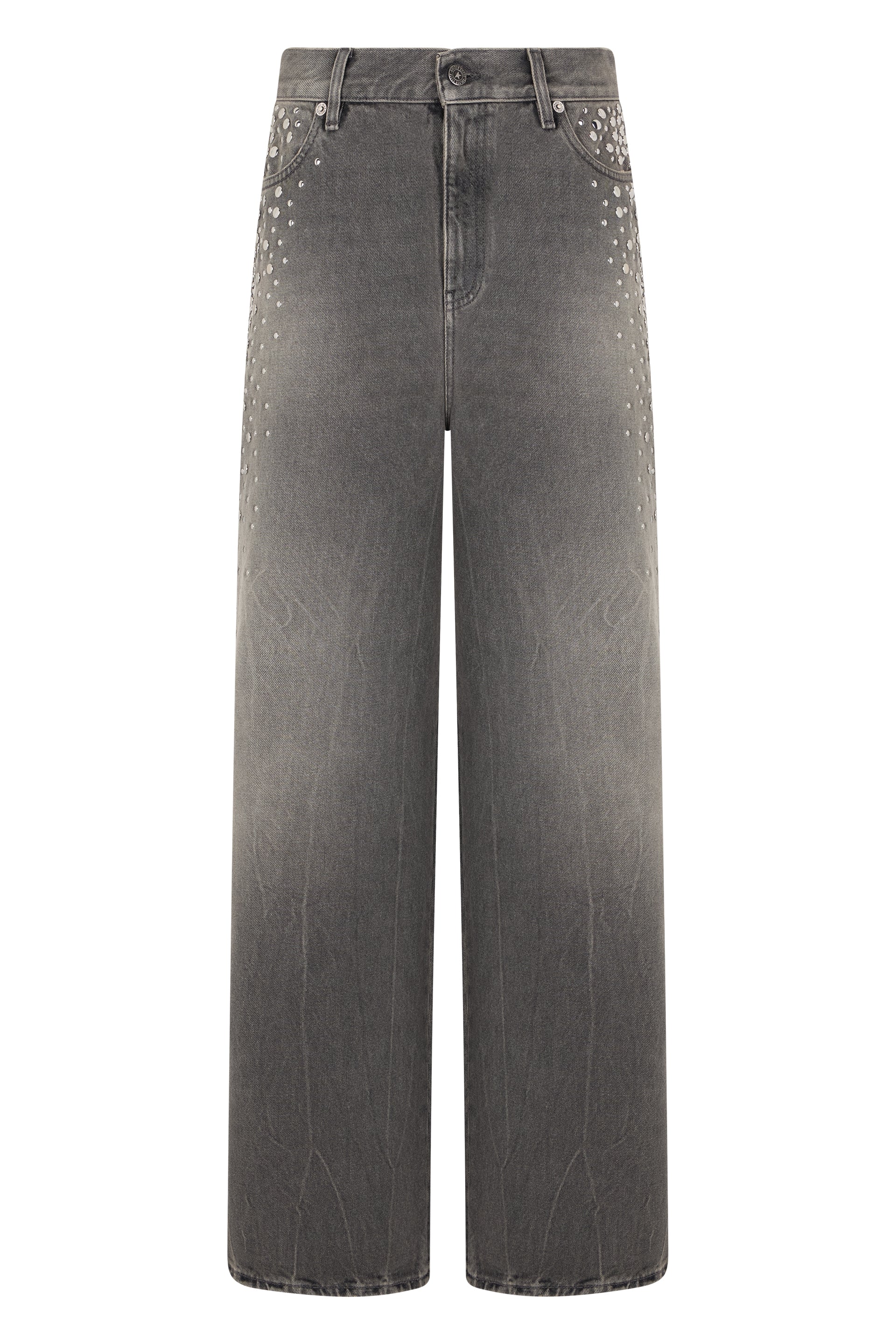 Golden Goose Jeans a gamba larga con borchie