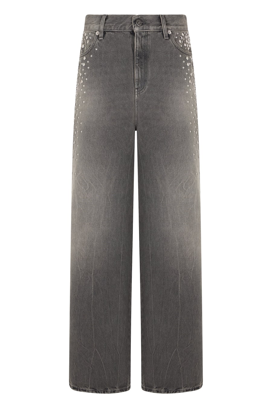 Golden Goose Jeans a gamba larga con borchie
