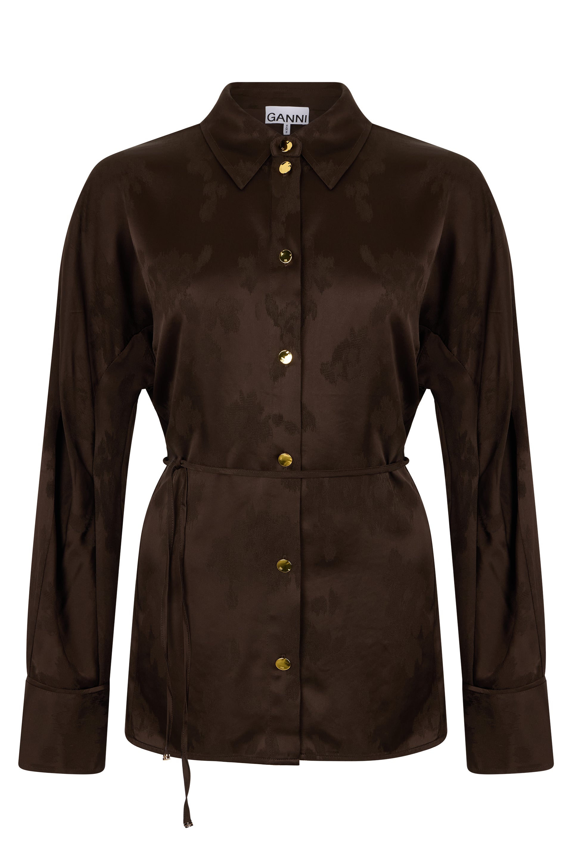 Ganni Camicia in satin effetto jacquard