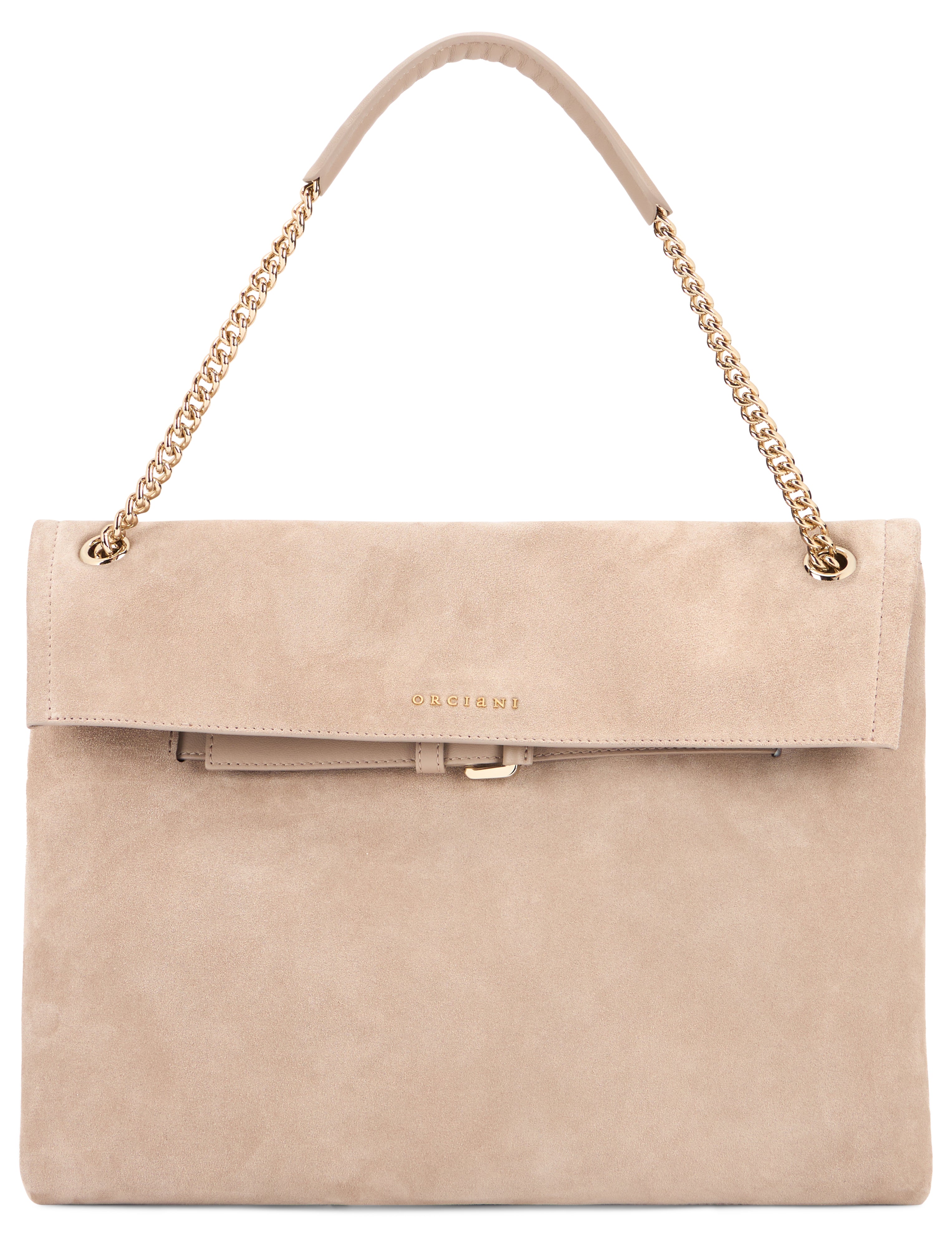 Orciani Borsa Venus Peach Midi a spalla in suede