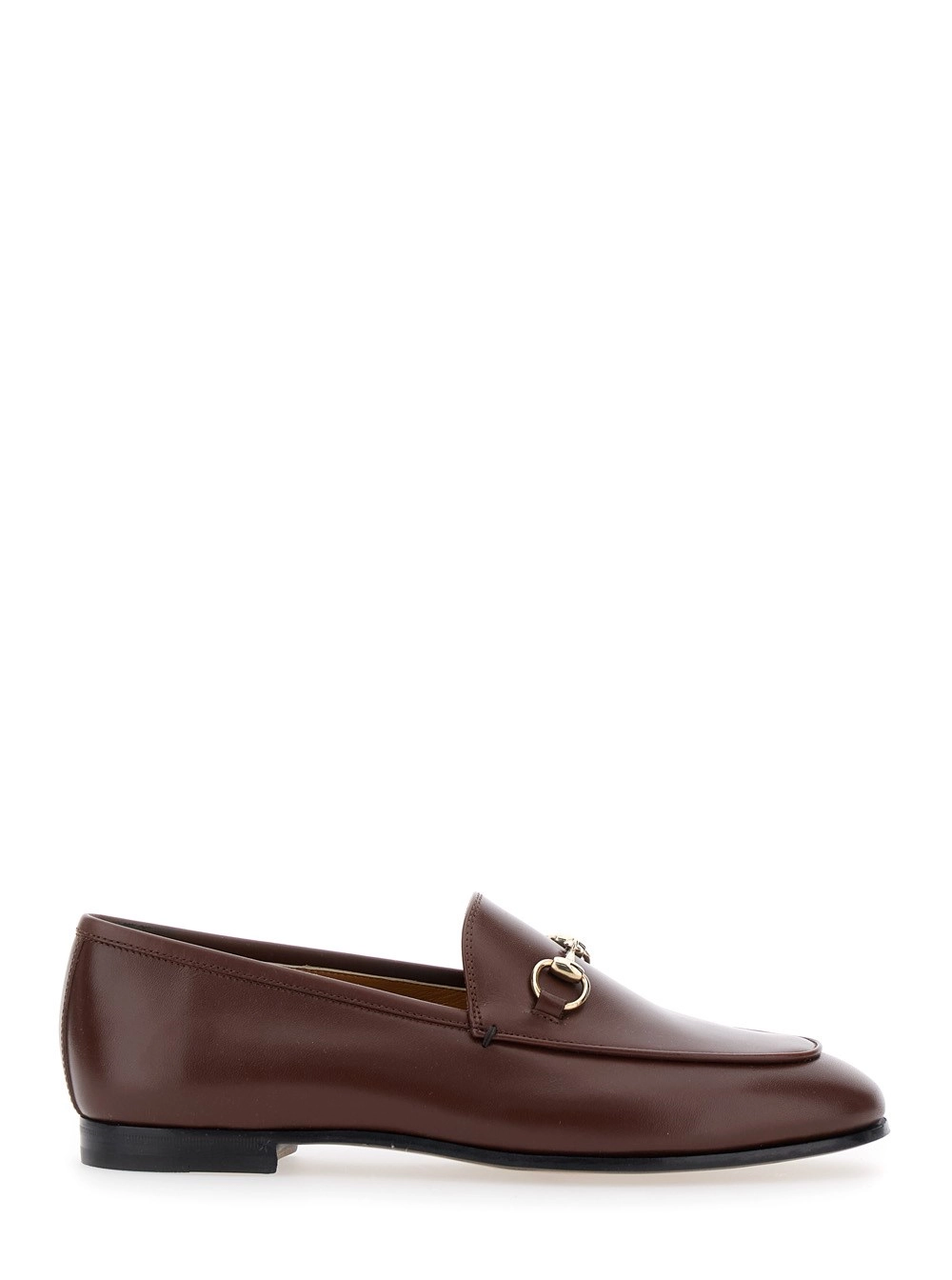 Gucci Mocassini 'Jordan' con Dettaglio Morsetto in Pelle Lucida Marroni Donna