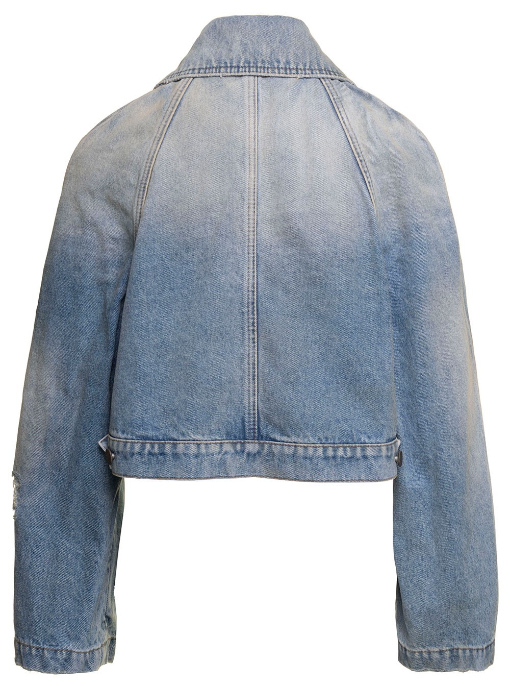 Palm Angels PARIS LW CROPPED DENIM JACKET, view 2