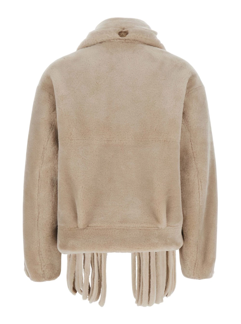 Urbancode Giubbotto pelliccia con collo con sciarpa e design reversibile in eco-pelliccia beige donna, view 2