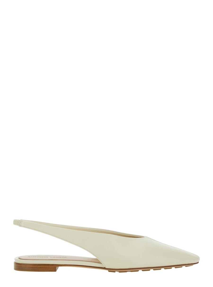 Bottega Veneta Ballerine Slingback 'Sofia' con Retro Elasticizzato in Pelle Bianche Donna