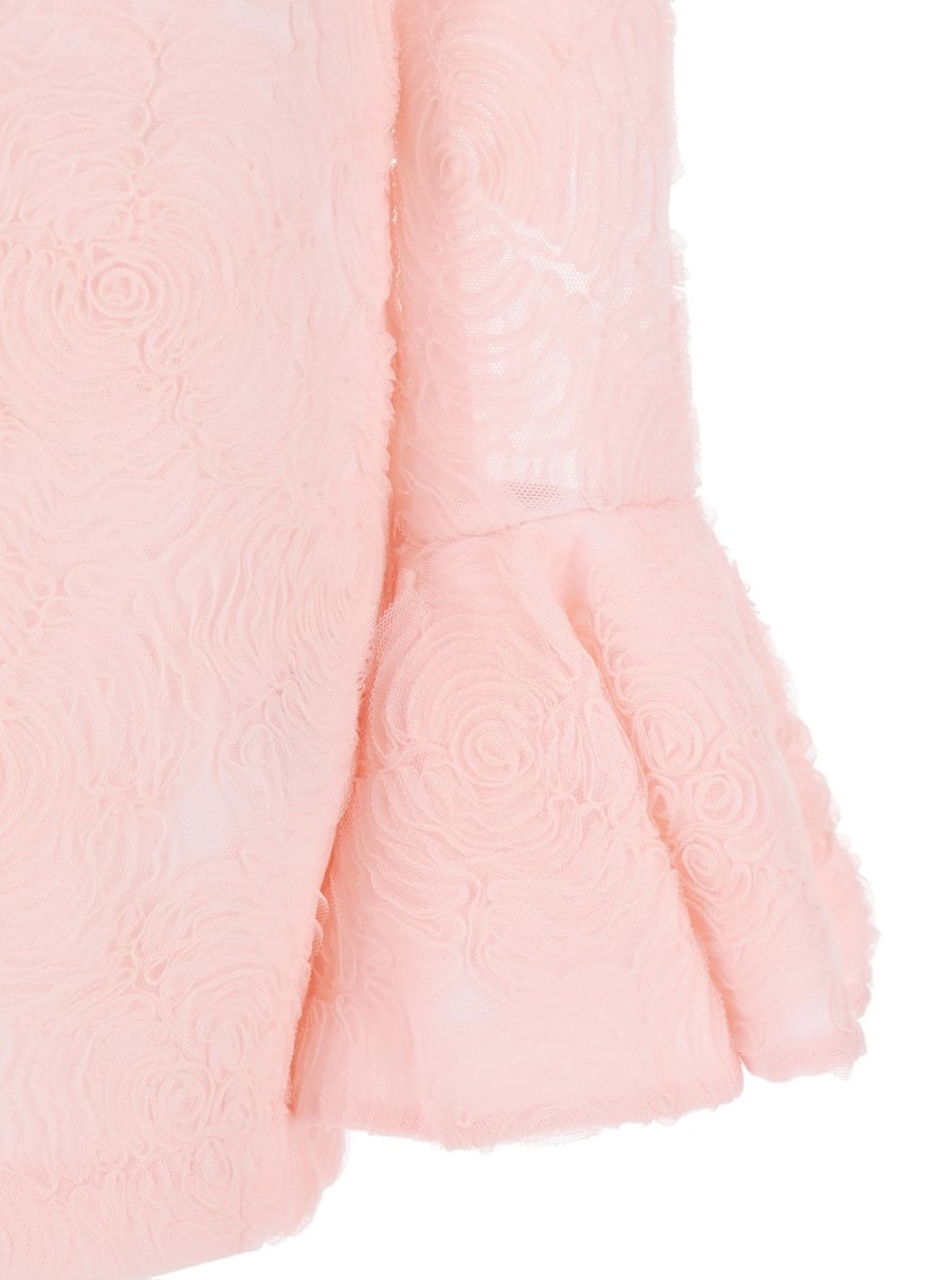 Rotate Abito con Scollo a Goccia sul Retro e Motivo Floreale Ricamato All-Over in Tessuto Rosa Donna, view 3