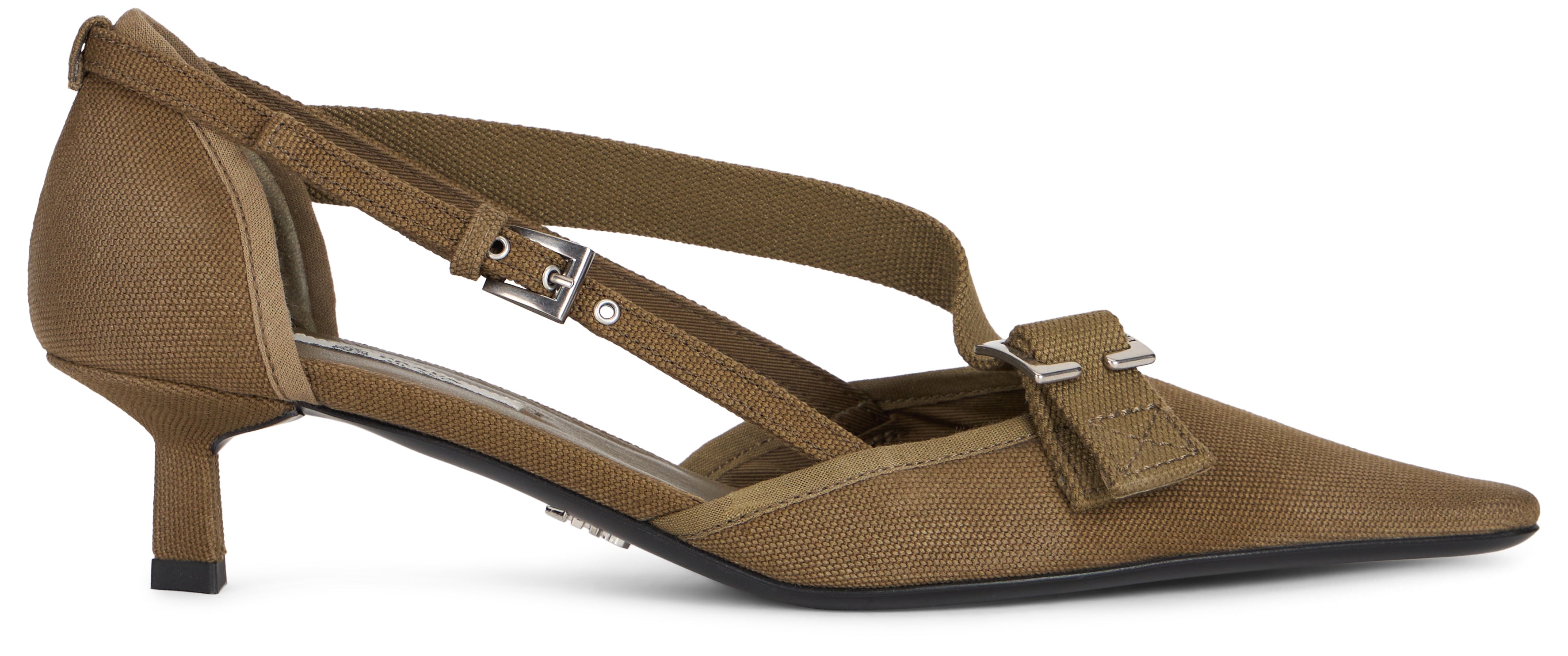 Prada Scarpe con tacco kitten in canvas