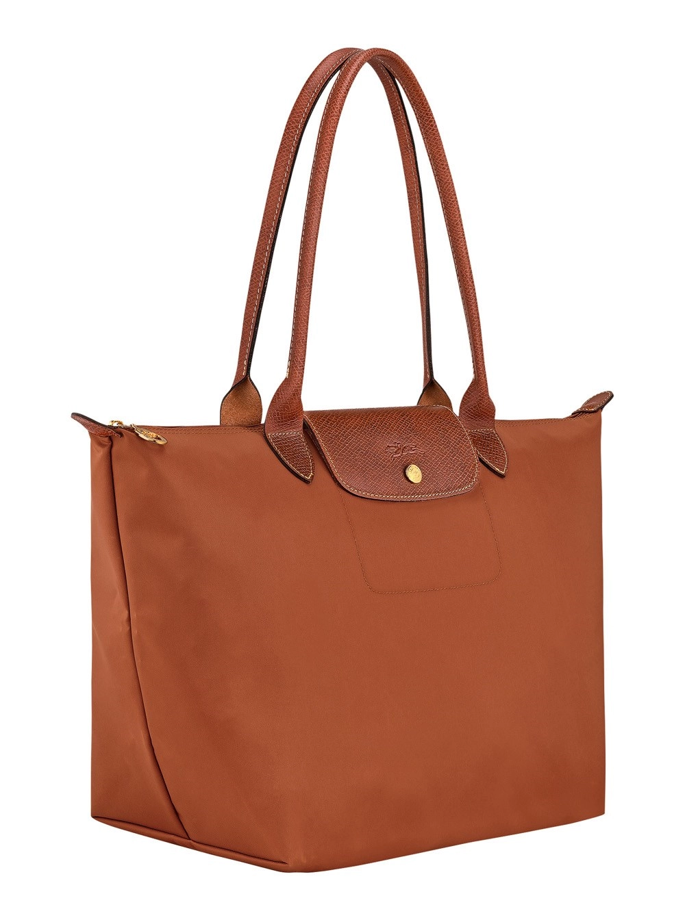 Longchamp Borsa Shopping 'Le Pliage Original' con Logo Impresso in Tela Riciclata Marrone Donna, view 2