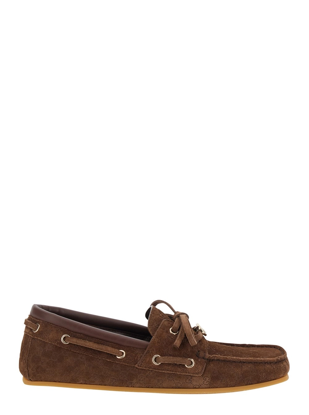 Gucci Mocassini con Placca GG sul Fronte in Pelle Scamosciata GG Marroni Donna