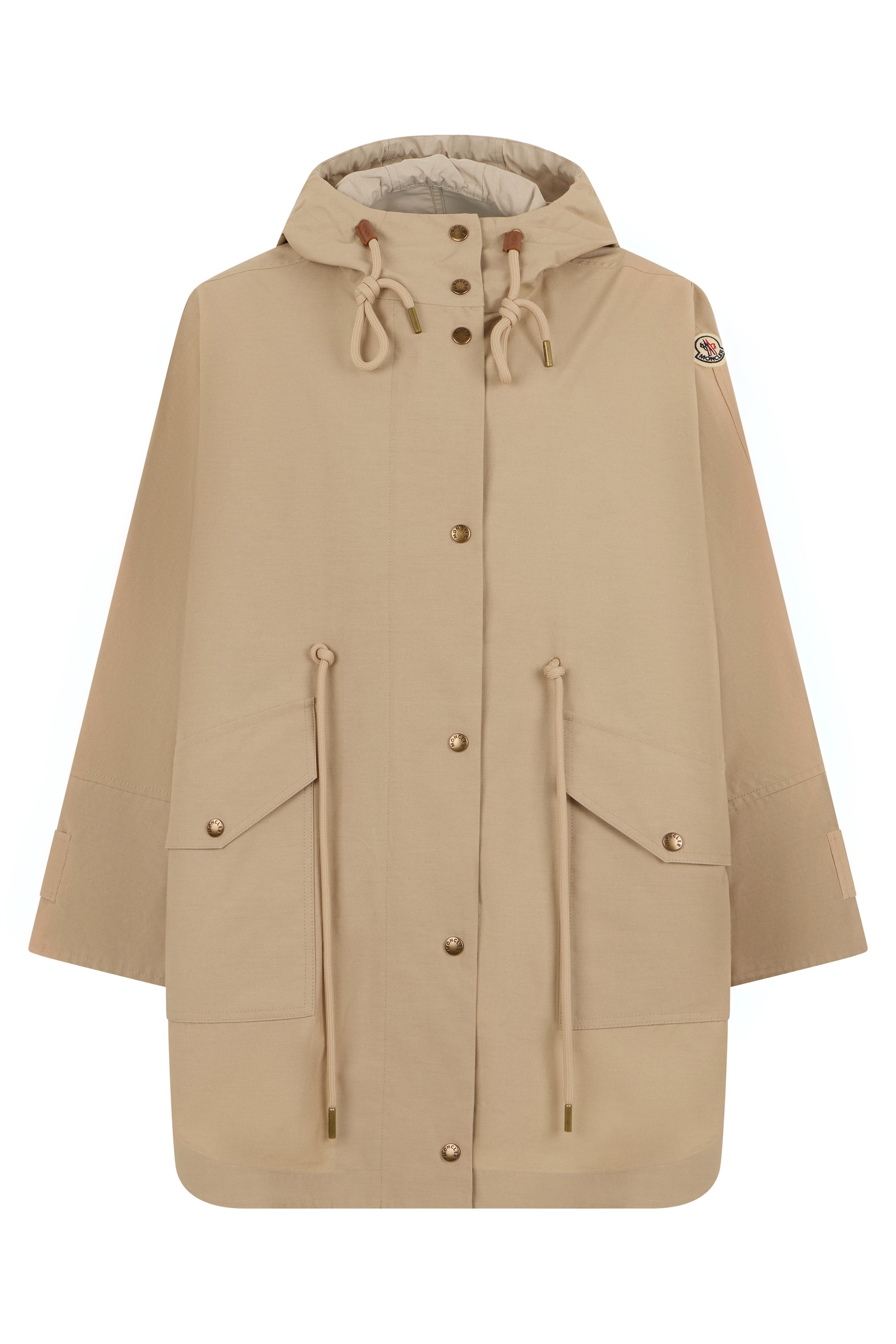 Moncler Cappotto con cappuccio in misto cotone