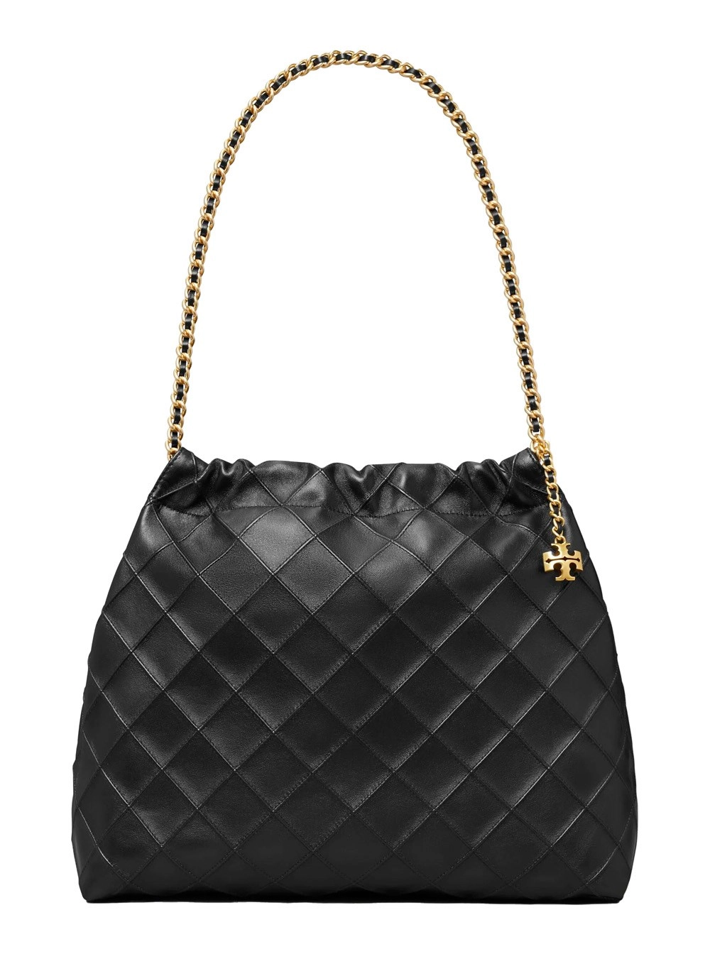 Tory Burch Borsa a Spalla 'Fleming' con Manici a Catena e Trapuntatura a Diamante in Pelle Nera Donna