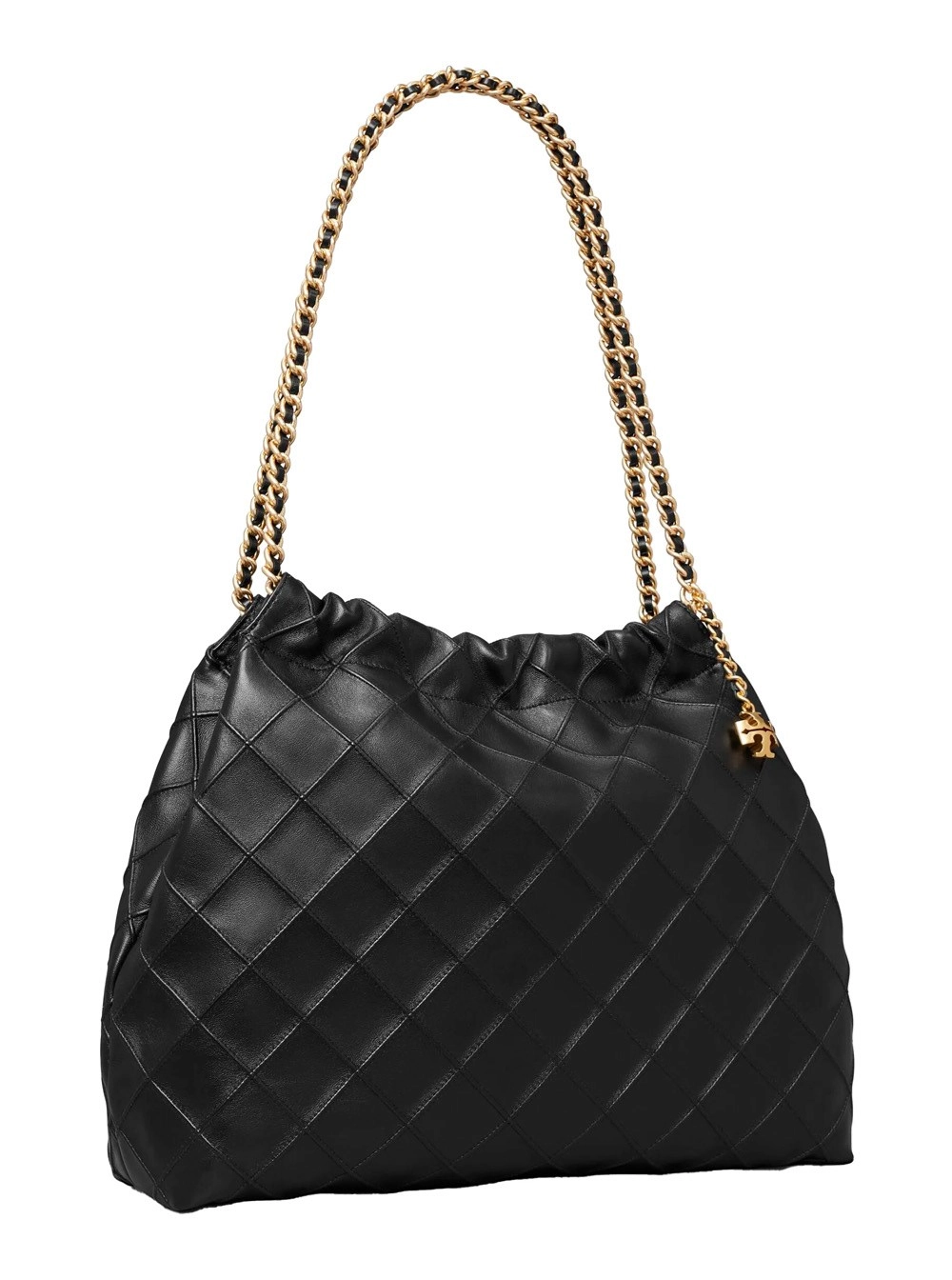 Tory Burch Borsa a Spalla 'Fleming' con Manici a Catena e Trapuntatura a Diamante in Pelle Nera Donna, view 2
