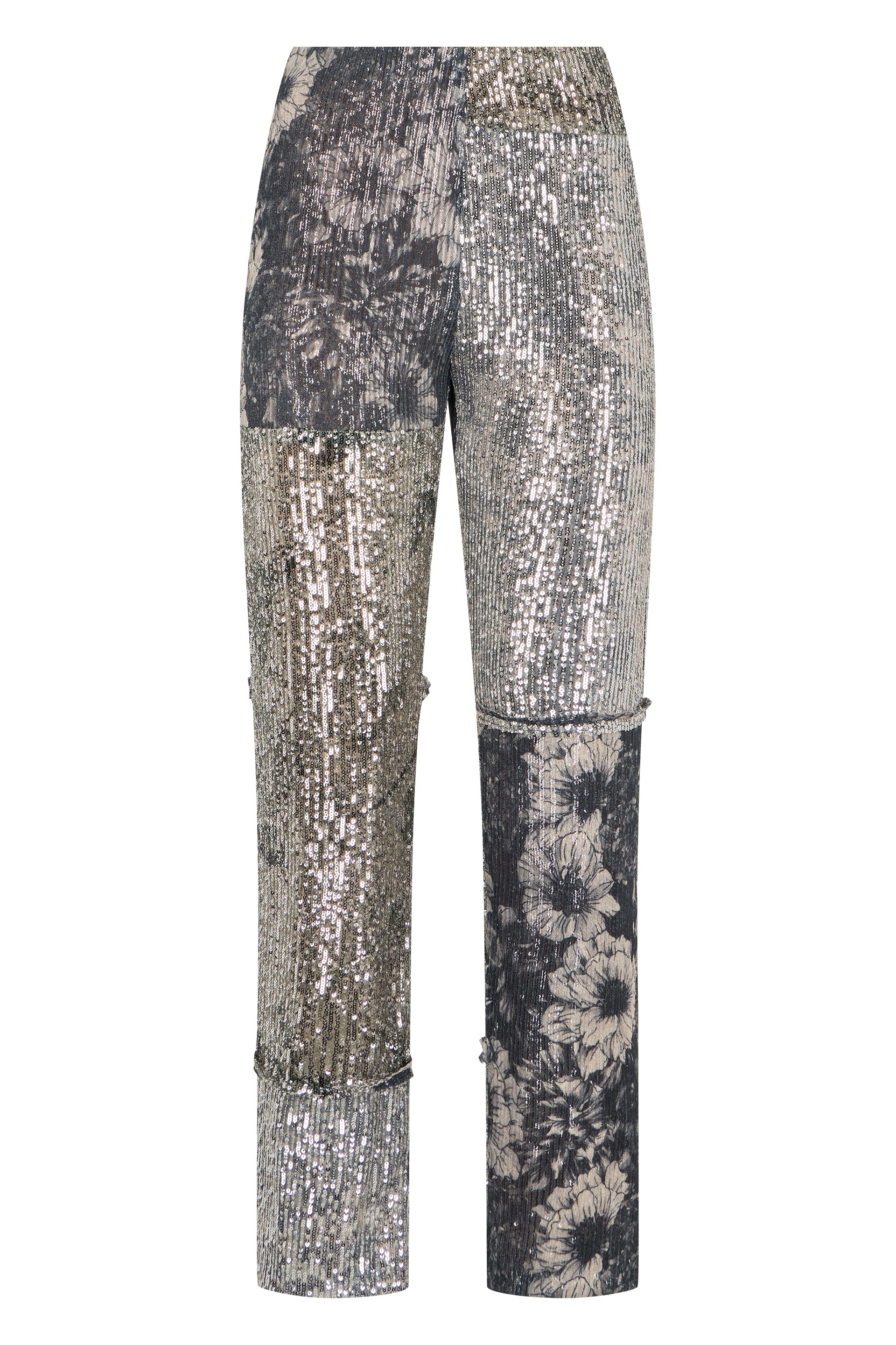 Maison Margiela Pantaloni patchwork con paillettes