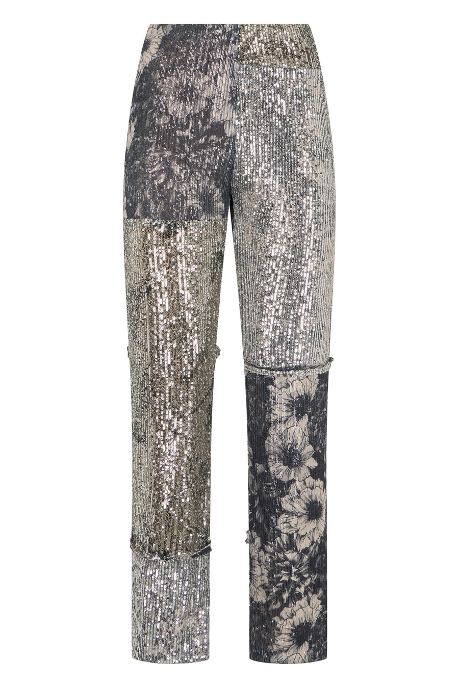 Maison Margiela Pantaloni patchwork con paillettes