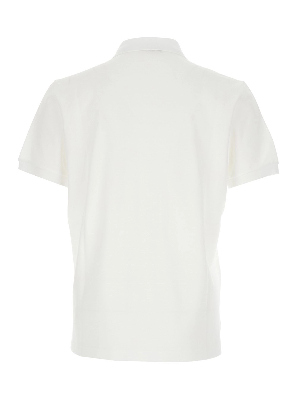 Fendi Polo con Patch Logo sul Fronte in Piquet di Cotone Bianca Uomo, view 2