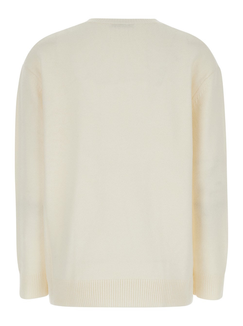Max Mara Maglioncino con Logo 1951 in Lana e Cashmere Bianco Donna, view 2