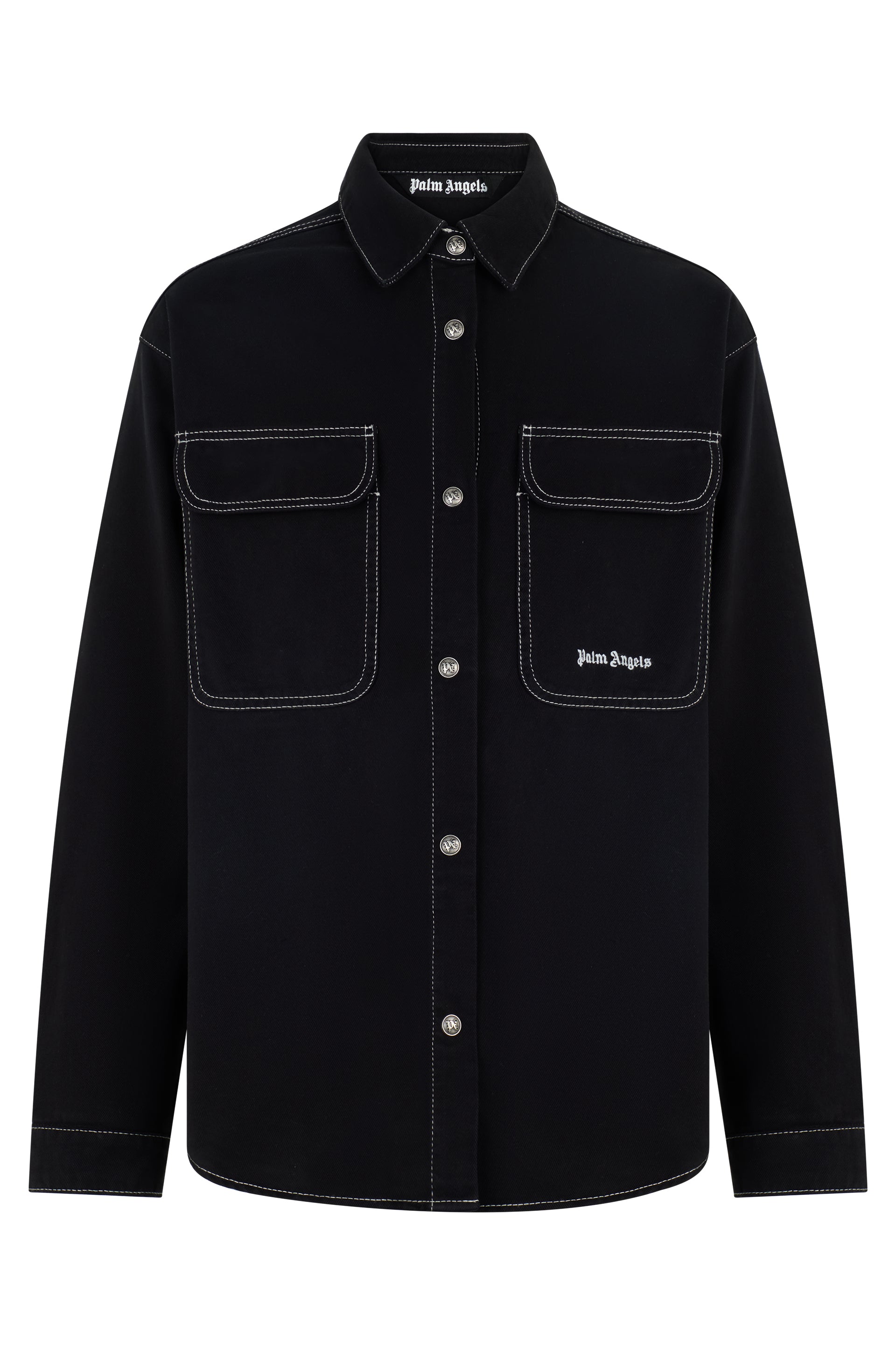 Palm Angels Camicia in cotone con tasche applicate