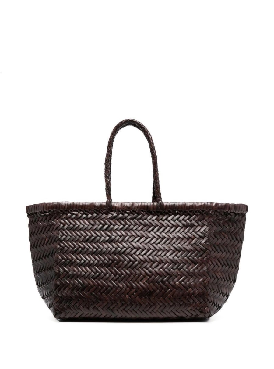 Dragon diffusion Borsa a Mano 'Bamboo Triple Jump Small' con Design a Tre Salti in Pelle Marrone Donna