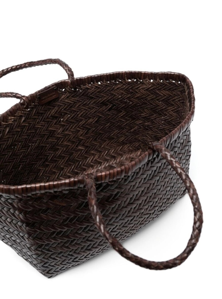 Dragon diffusion Borsa a Mano 'Bamboo Triple Jump Small' con Design a Tre Salti in Pelle Marrone Donna, view 3