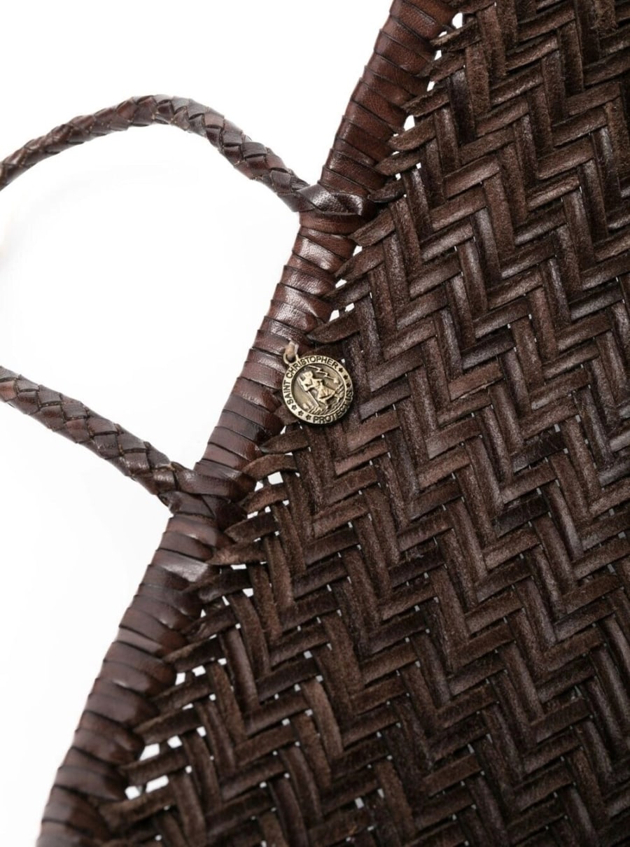 Dragon diffusion Borsa a Mano 'Bamboo Triple Jump Small' con Design a Tre Salti in Pelle Marrone Donna, view 4