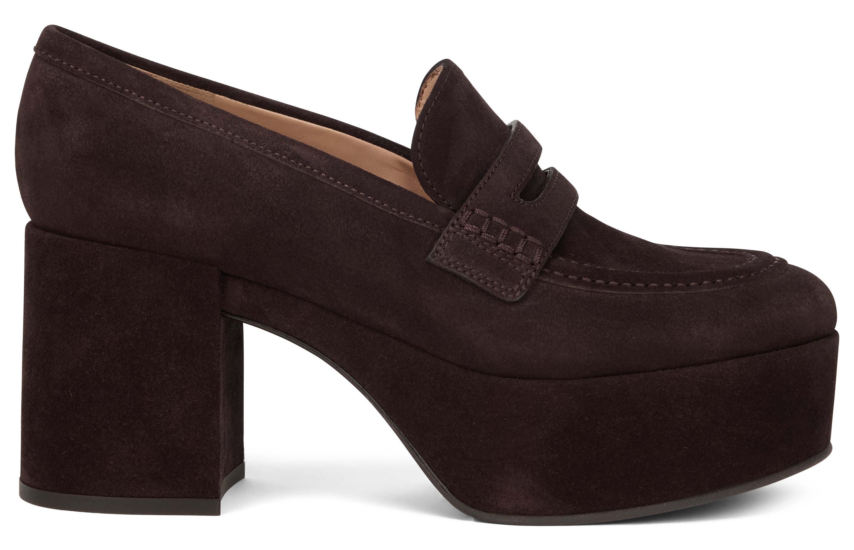 Gianvito Rossi Mocassini Jenna con plateau in pelle scamosciata