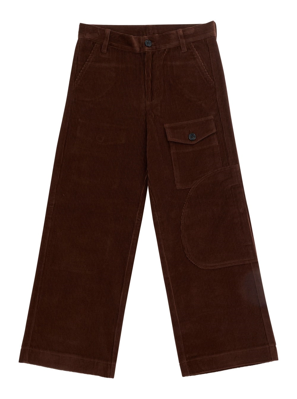 N°21 kids Pantaloni con tasca applicata sul fronte e patch logo sul retro in velluto a coste marroni bambino