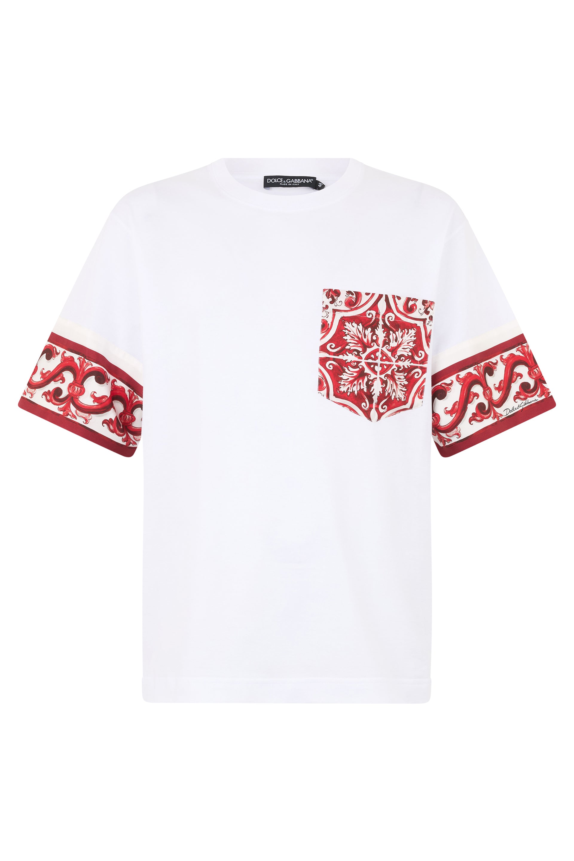 Dolce & Gabbana T-shirt in cotone misto seta con taschino