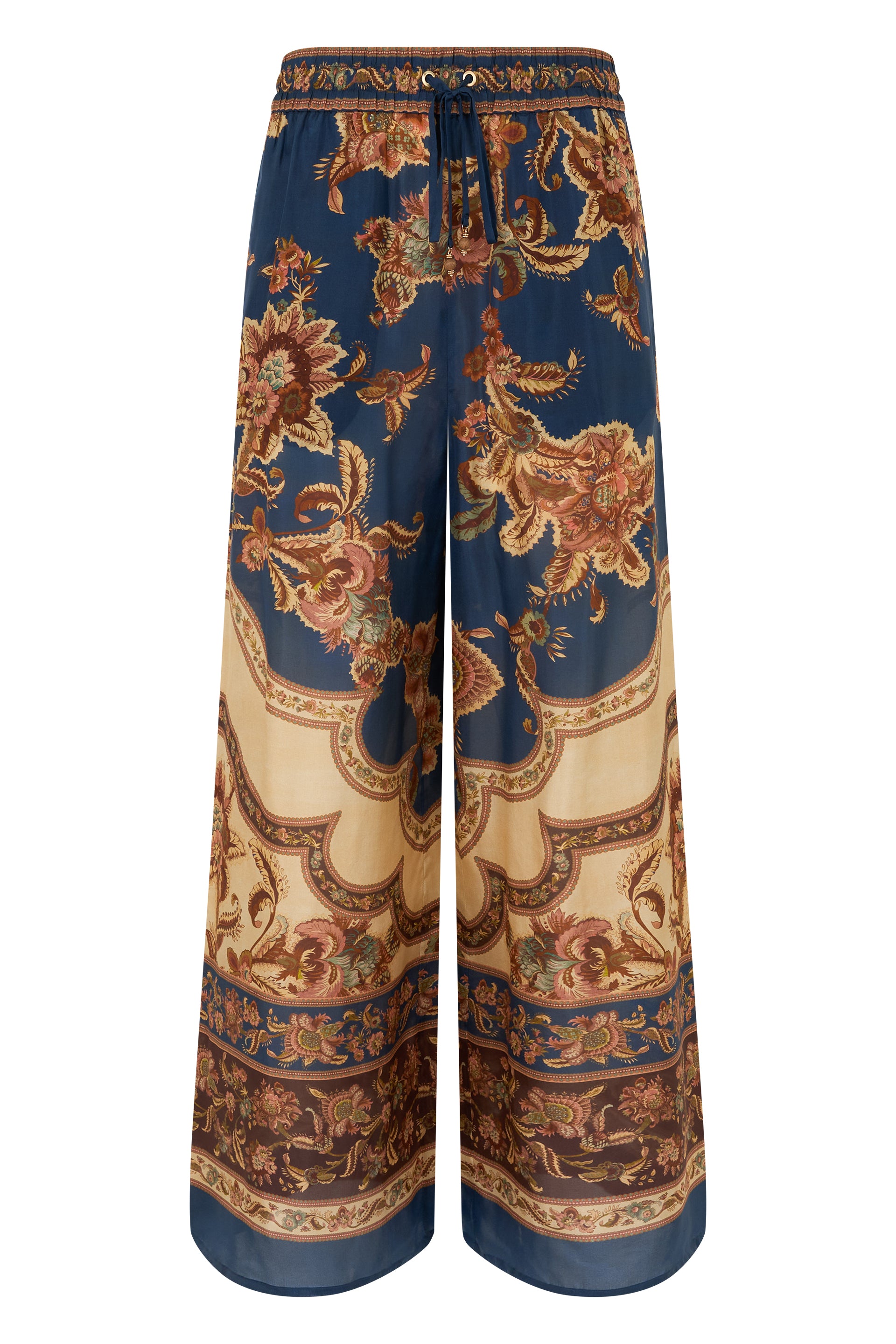 Zimmermann Pantaloni in seta stampata con coulisse