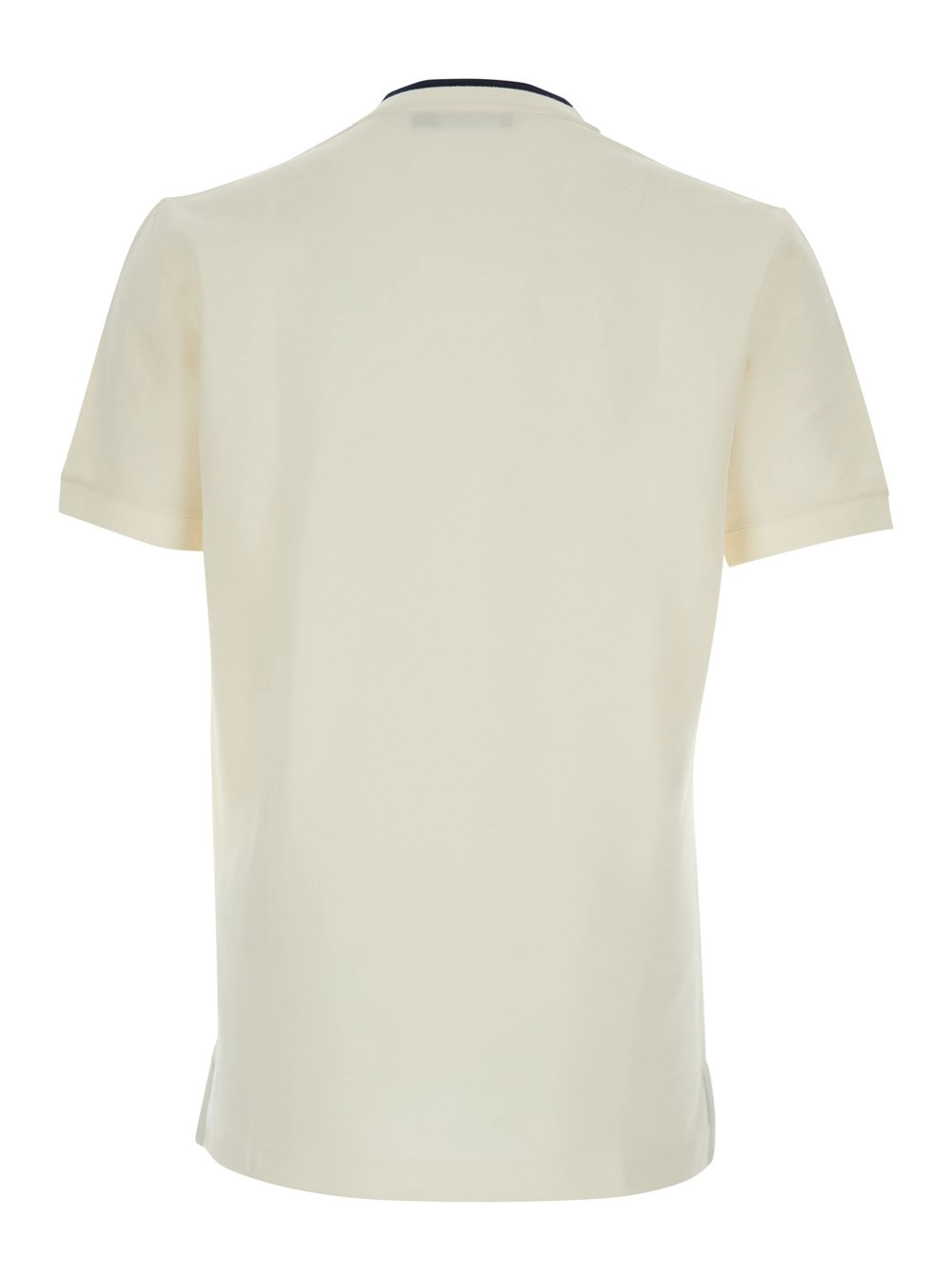 Dolce & Gabbana T-shirt Girocollo con logo sul fronte in tessuto tecnico bianca uomo, view 2
