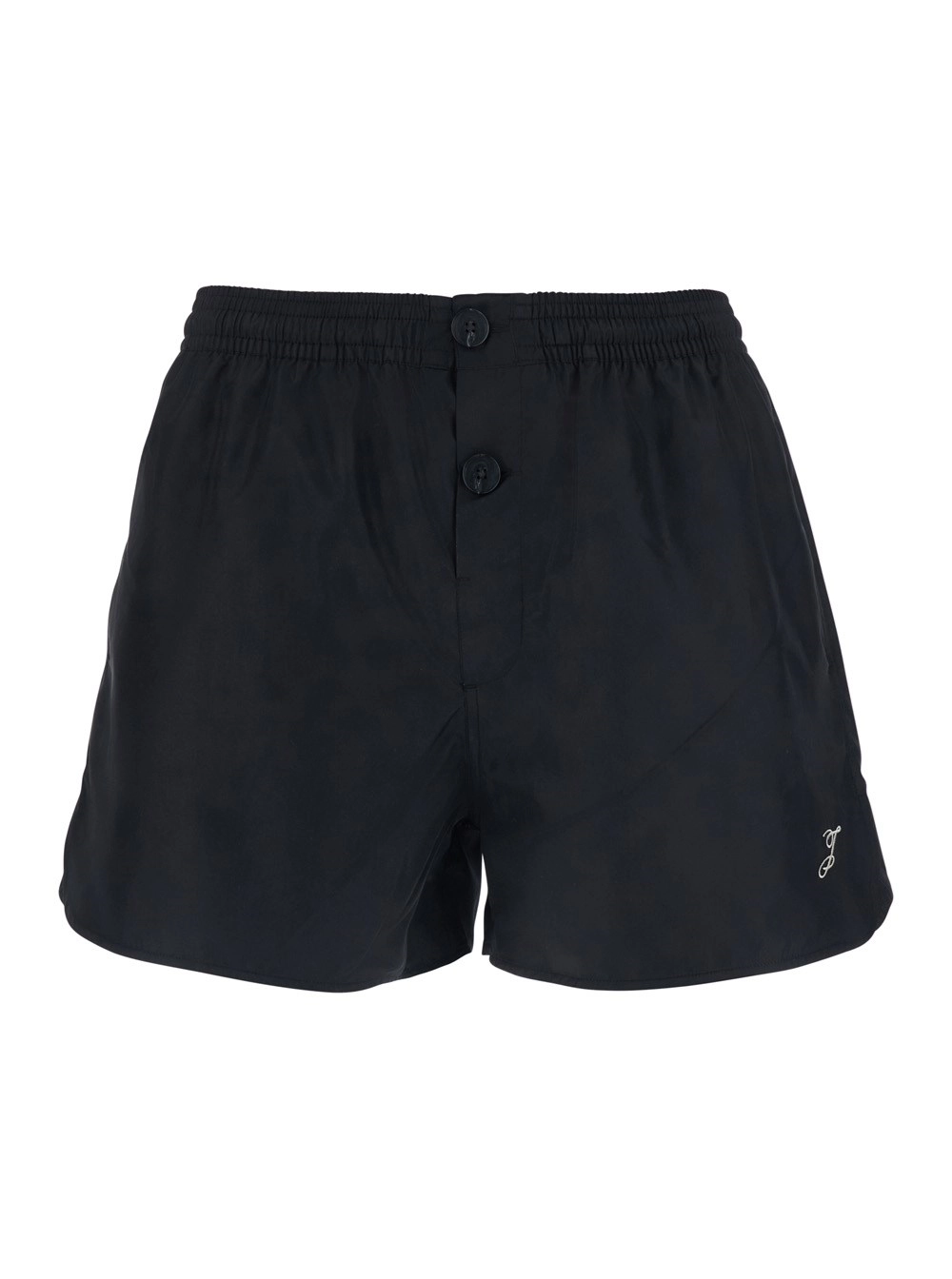 Jacquemus Costume da Bagno 'Le Short de Bain Puntini' con Ricamo Logo sul Lato e Vita Elasticizzata in Tessuto Tecnico Nero Uomo