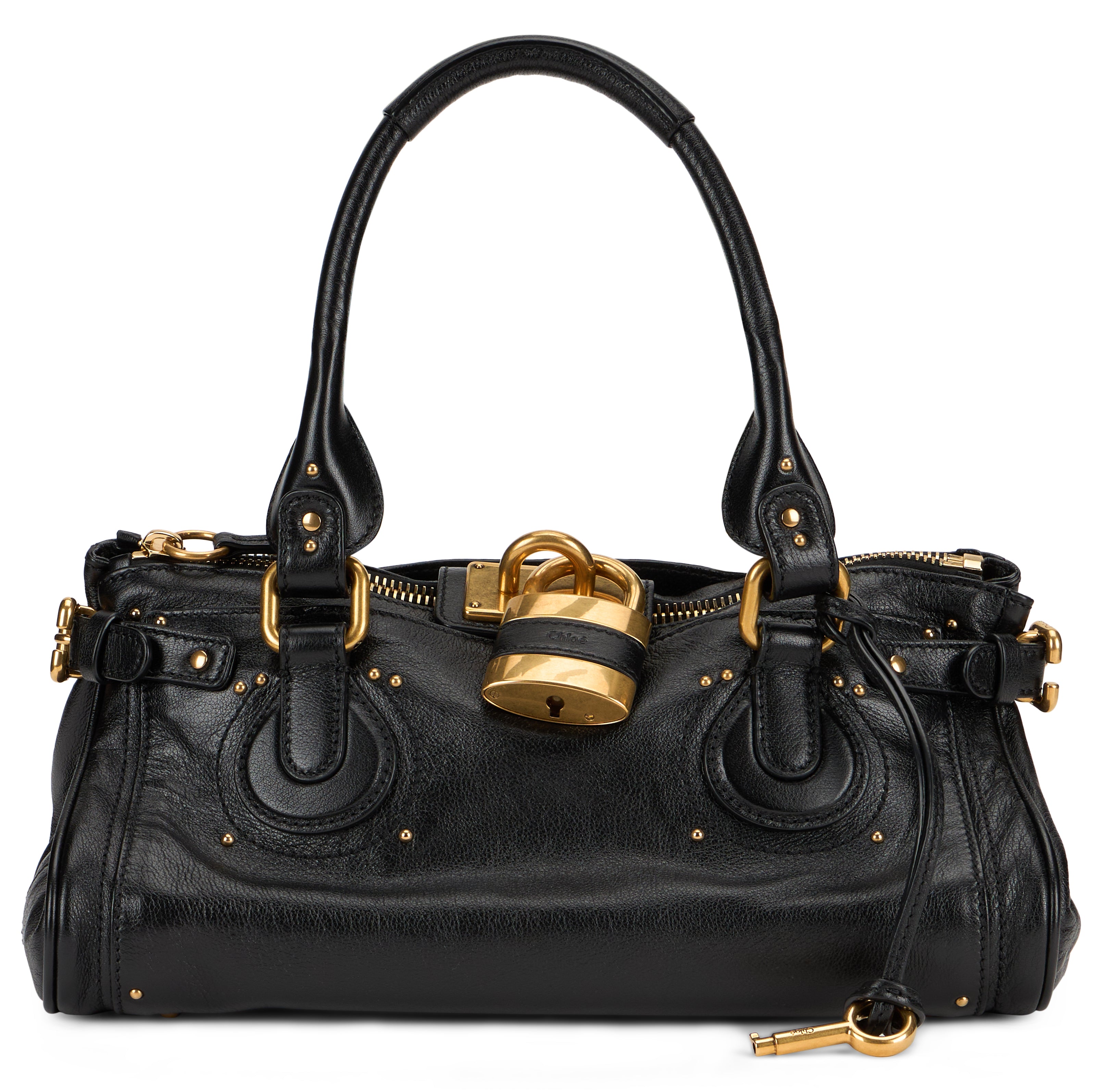 Chloé Borsa Elegante in Pelle Nera con Dettagli Dorati