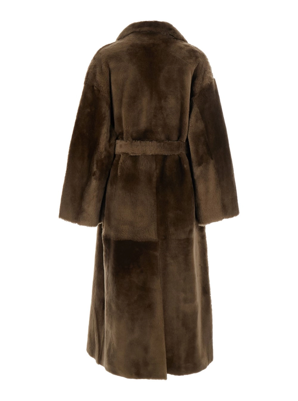 Arma Cappotto 'RIEN' con Collo a revers e design reversibile in Pelle e pelliccia Marrone Donna, view 2