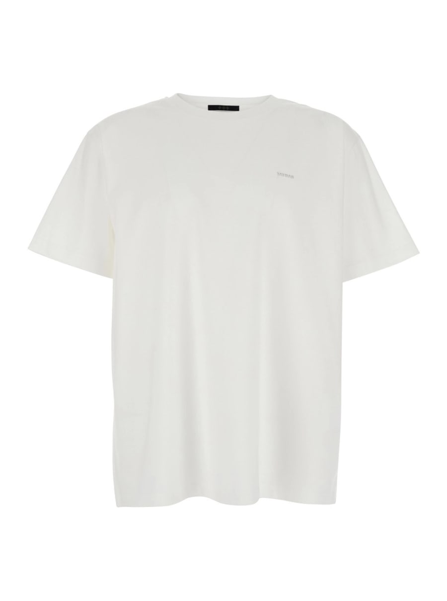 Tatras T-Shirt 'SELO LOGO METALLO' Bianca con Logo Metallico sul Fronte in Cotone Uomo