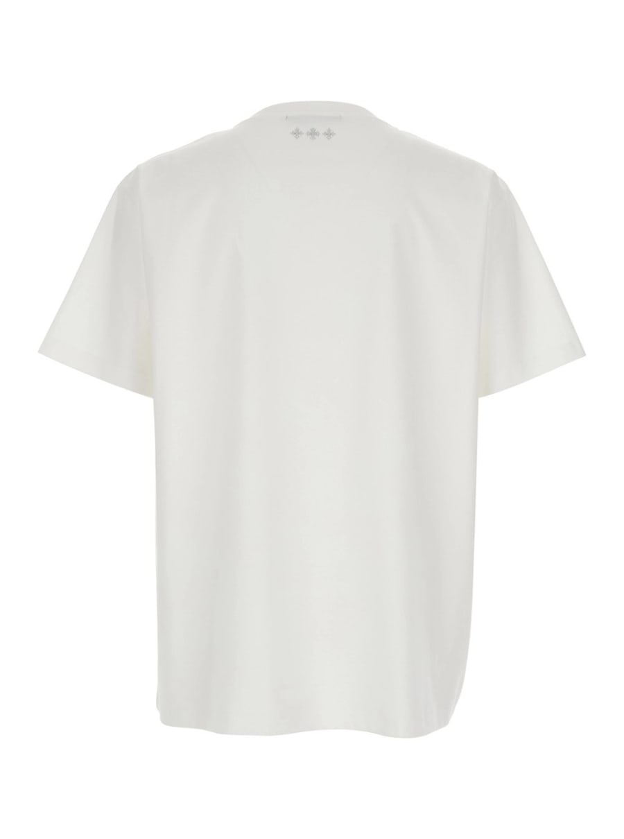 Tatras T-Shirt 'SELO LOGO METALLO' Bianca con Logo Metallico sul Fronte in Cotone Uomo, view 2