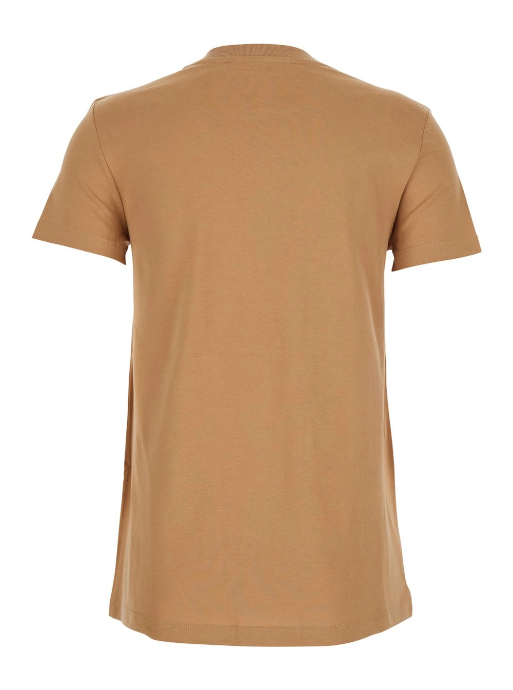 Max Mara T-Shirt 'Bravo' Girocollo con Ricamo Logo sul Fronte in Cotone Beige Donna, view 2