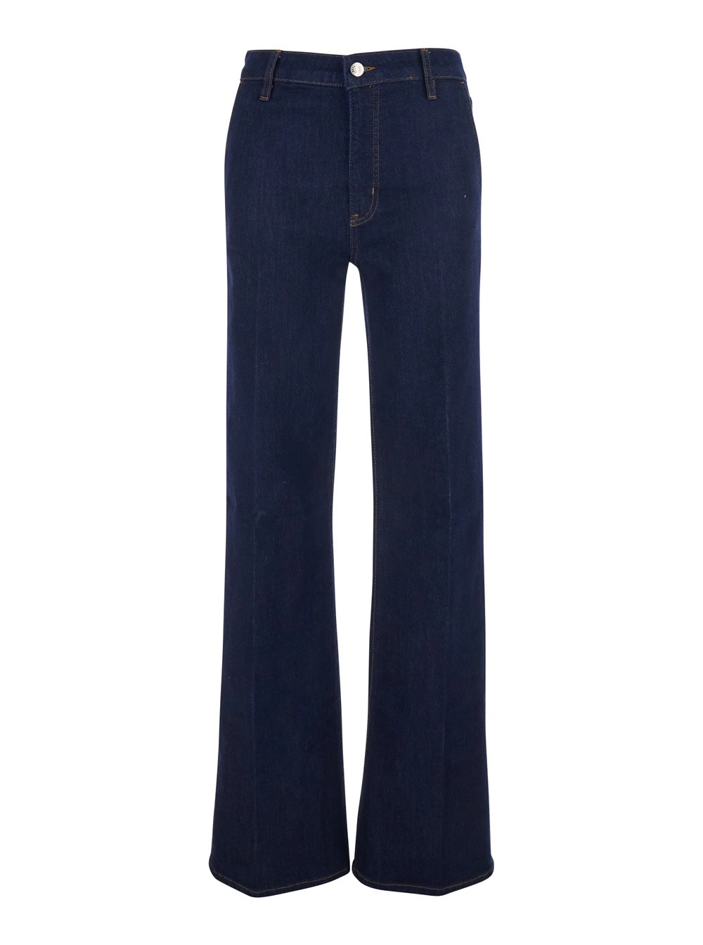 Frame Jeans 'The Straight' con Vita Alta e Design a Cinque Tasche in Denim Blu Donna