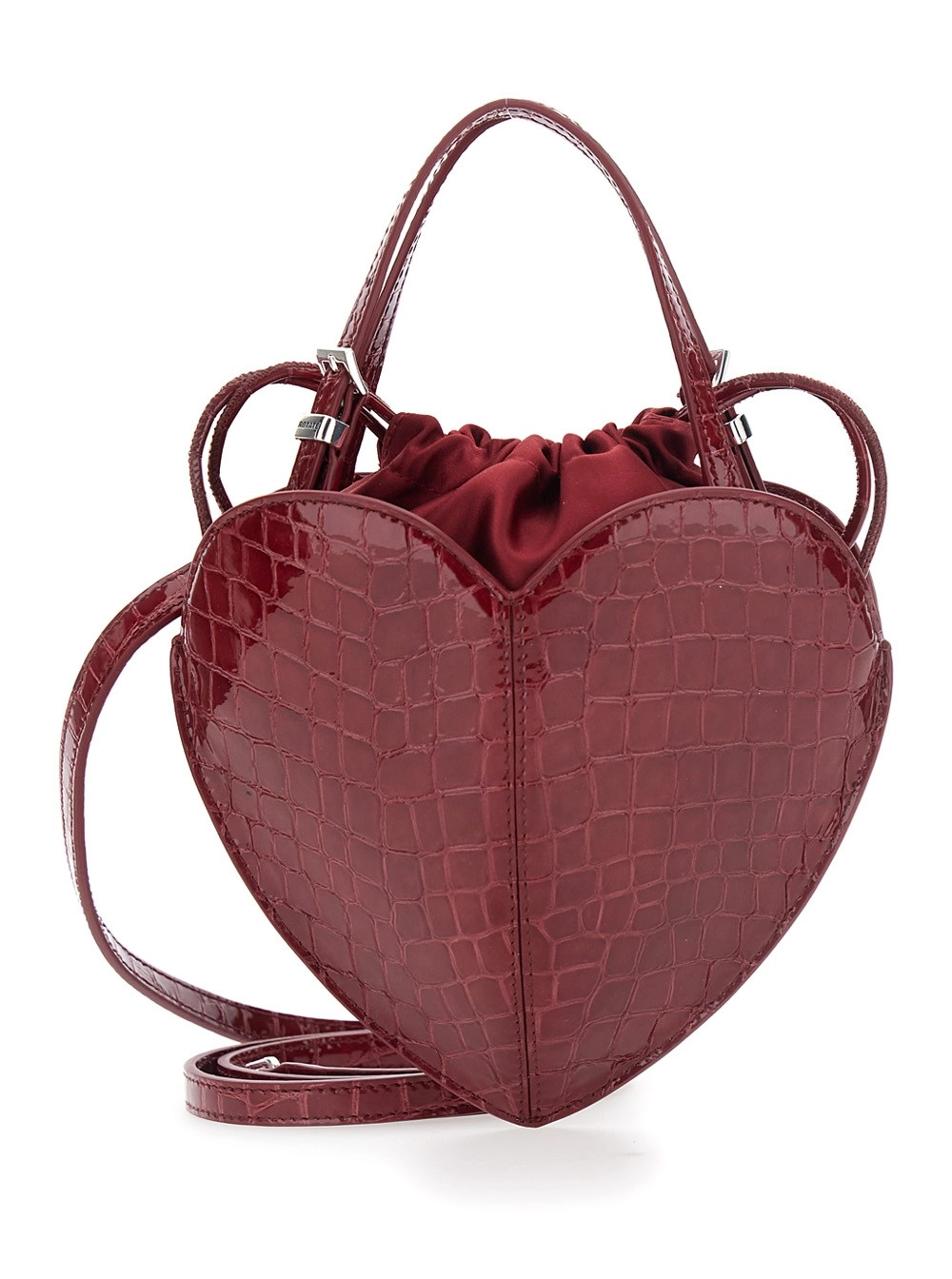 Rotate Borsa a mano con silhouette a cuore e tracolla regolabile in pelle rossa donna