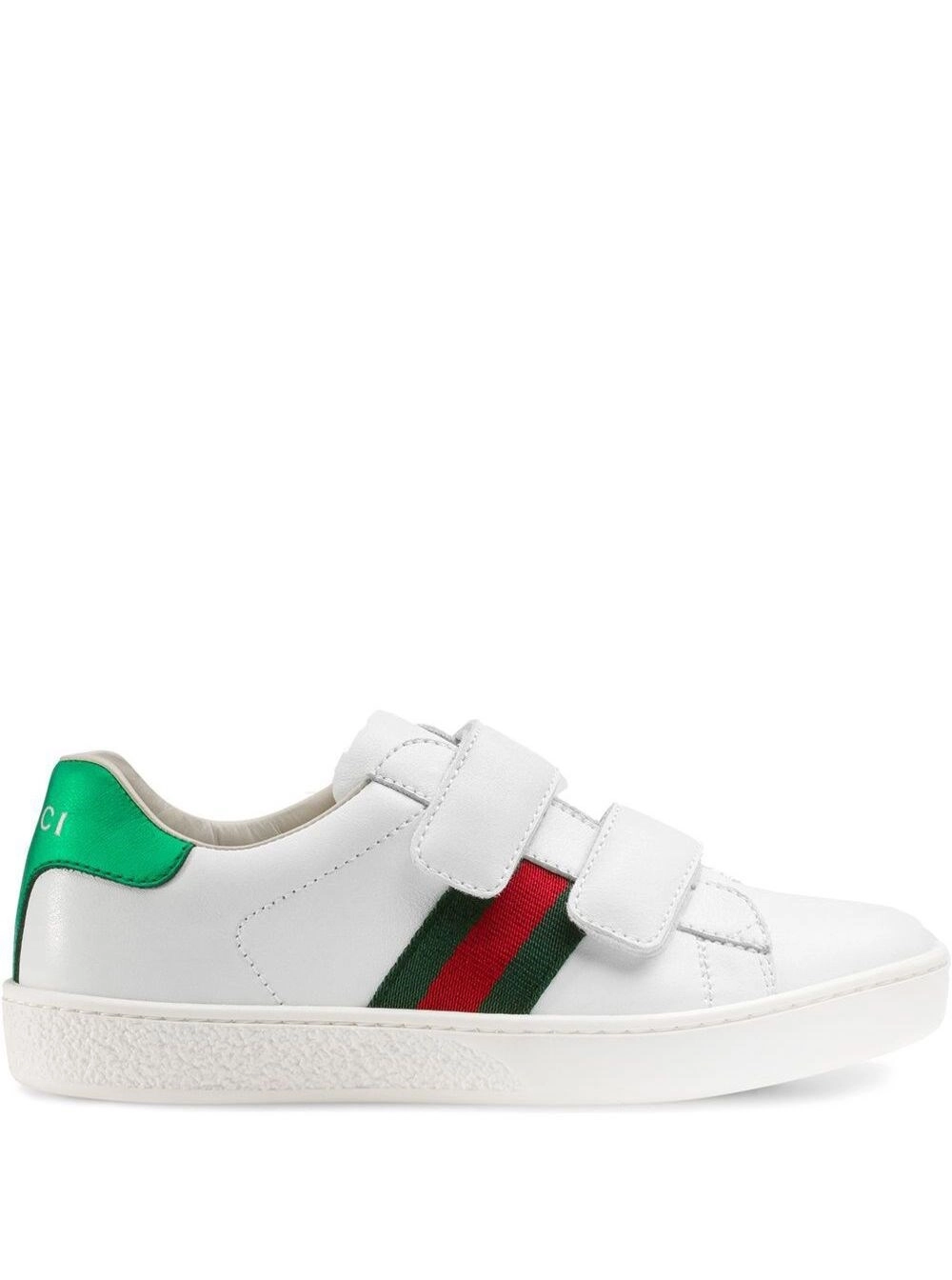 Gucci kids Sneaker 'Ace' con nastro Web laterale in pelle Bianche bambino