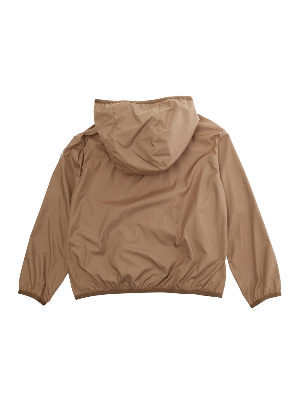 Moncler kids Giubbotto 'FEGEO' Beige con Chiusura Frontale in Tessuto Tecnico Bambino, view 2