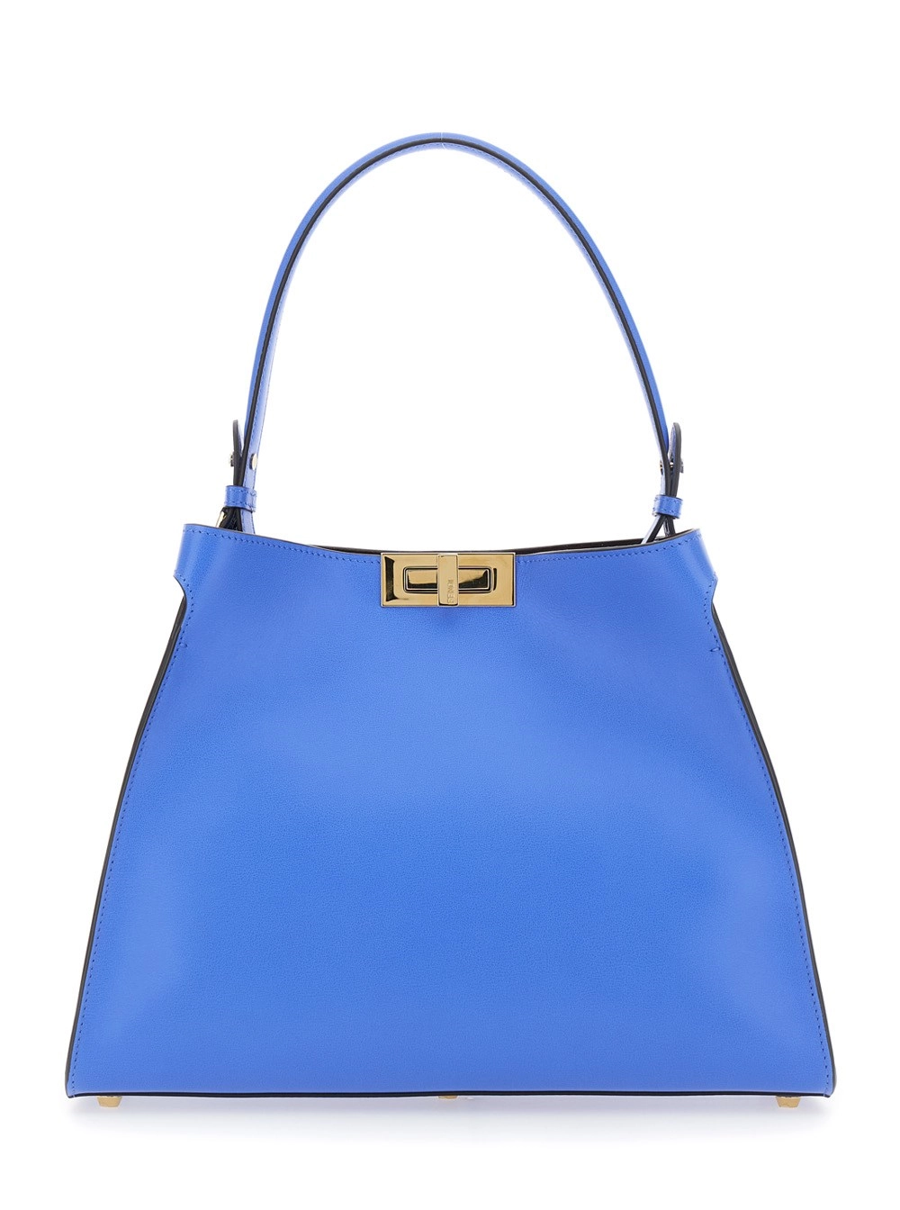 Fendi Borsa a Mano 'Fendi Way' con Manico Removibile e Chiusura a Girello in Pelle Blu Donna