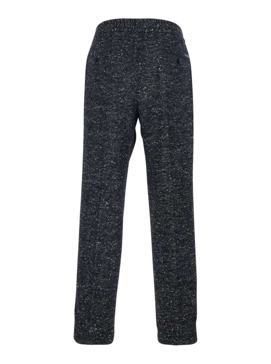 Dolce & Gabbana Pantaloni con Vita Elasticizzata con Coulisse in Misto Lana Grigi Scuri Uomo, view 2