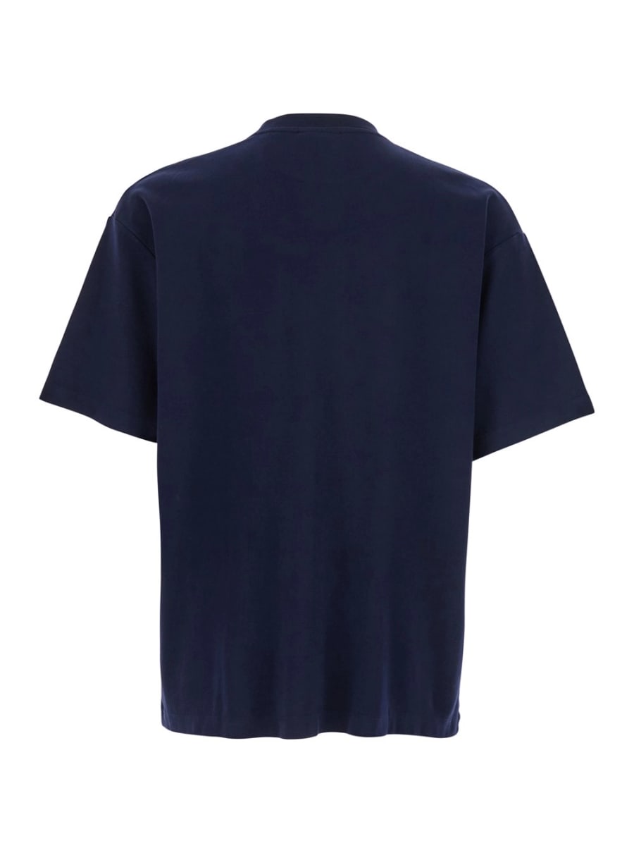 Drôle de monsieur T-Shirt 'Le T-Shirt Slogan Classique' Girocollo con Dettaglio Stampa Slogan sul Fronte in Cotone Blu Uomo, view 2