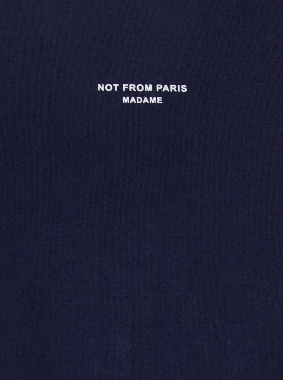 Drôle de monsieur T-Shirt 'Le T-Shirt Slogan Classique' Girocollo con Dettaglio Stampa Slogan sul Fronte in Cotone Blu Uomo, view 3