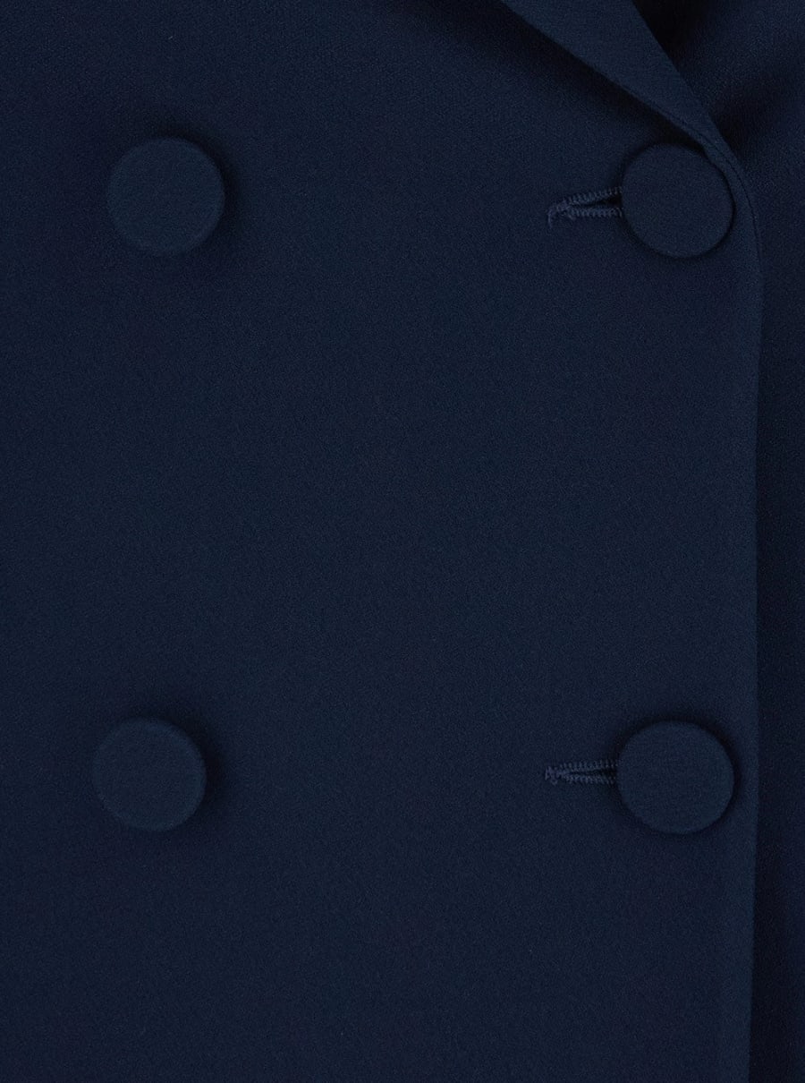 Leplain Giacca Doppiopetto con Revers a Lancia in Tessuto Blu Donna, view 3