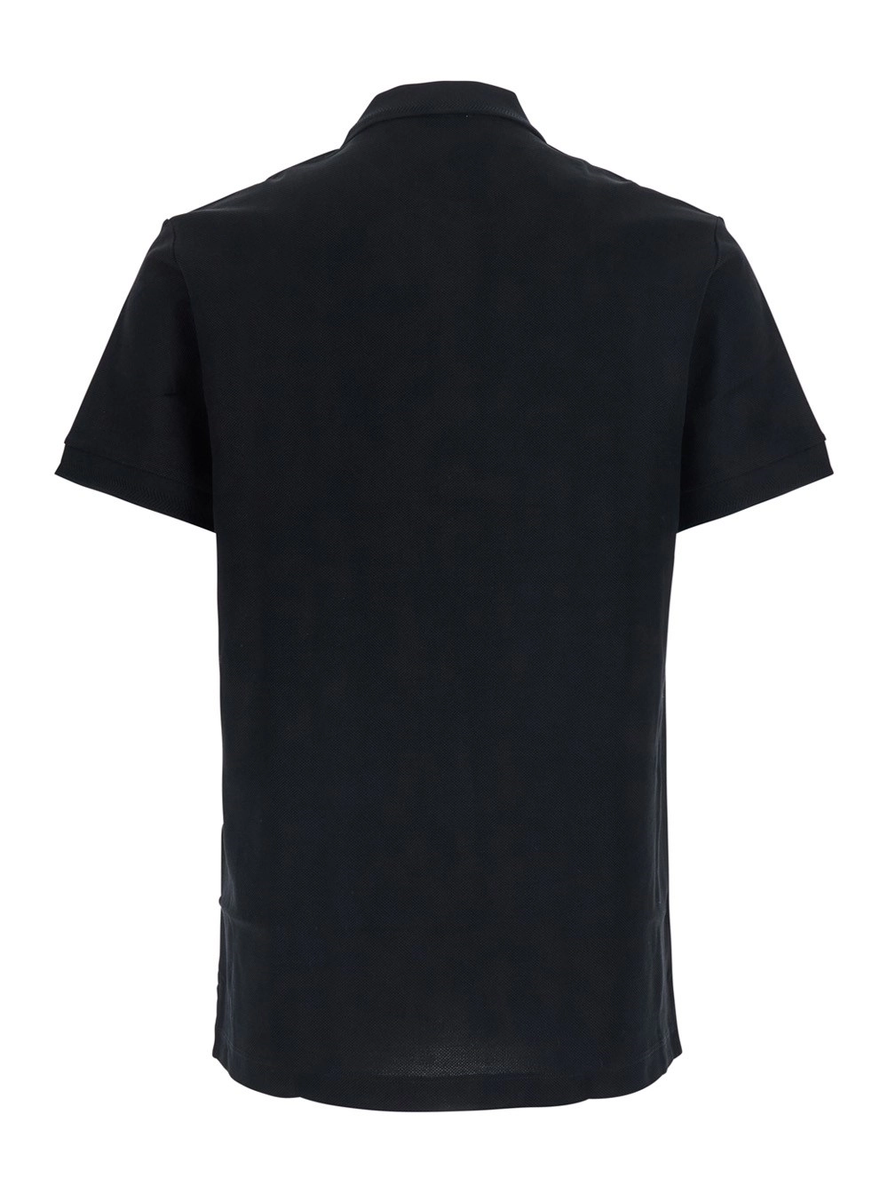 Burberry Polo 'Eddie' con colletto classico e ricamo EKD sul fronte in cotone nera uomo, view 2