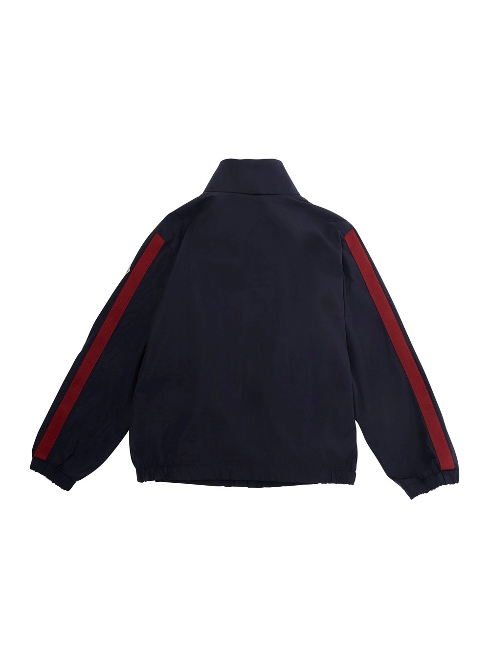 Moncler kids Giubbotto 'Venoste' con Dettagli a Righe sulla Manica e Patch Logo sulla Manica in Tessuto Tecnico Blu Bambino, view 2